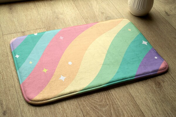Petit tapis Vagues aux couleurs de l'arc-en-ciel