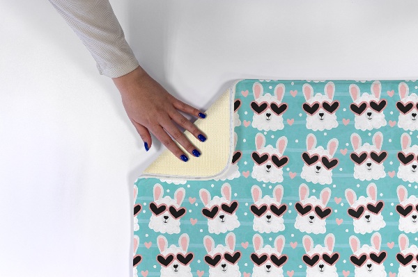 Petit tapis lamas en lunettes