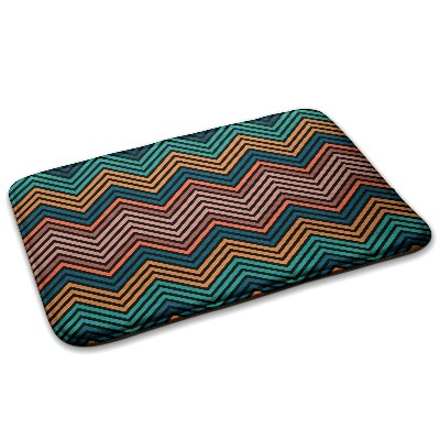 Petit tapis Zigzag avec bandes colorées