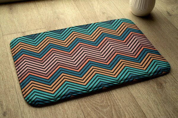 Petit tapis Zigzag avec bandes colorées