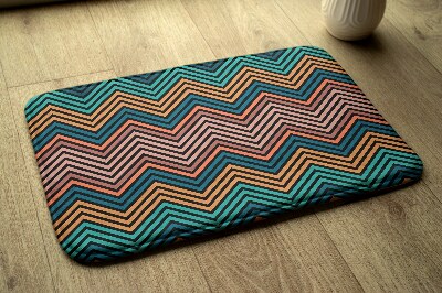 Petit tapis Zigzag avec bandes colorées