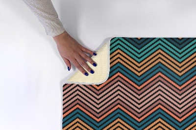 Petit tapis Zigzag avec bandes colorées