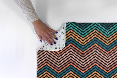 Petit tapis Zigzag avec bandes colorées