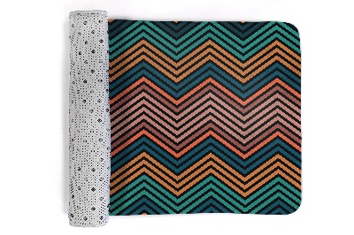 Petit tapis Zigzag avec bandes colorées