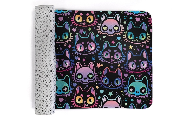 Petit tapis Visages de chat colorés