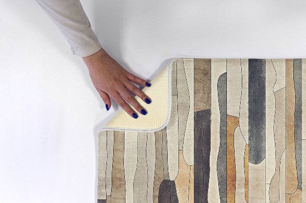 Petit tapis Rayures verticales abstraites dans des tons boisés