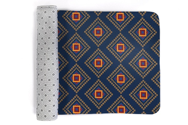 Petit tapis Motif géométrique ethnique en zigzag.
