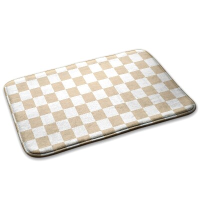 Petit tapis Damier beige et blanc