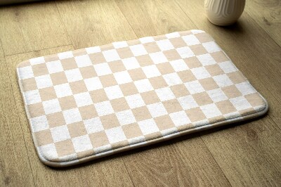 Petit tapis Damier beige et blanc