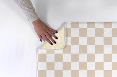 Petit tapis Damier beige et blanc