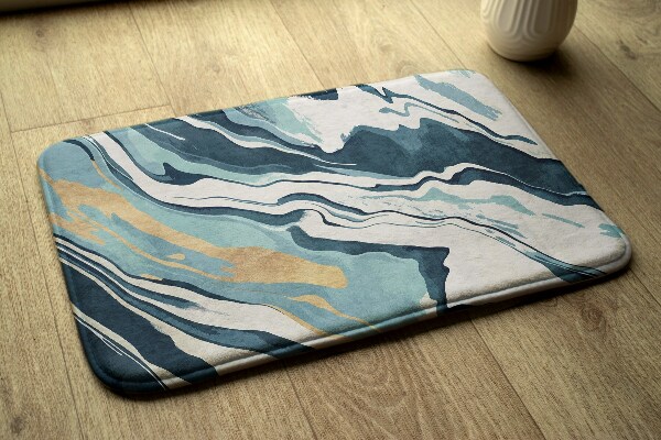 Petit tapis Motif abstrait de marbre dans les tons de bleu