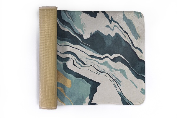 Petit tapis Motif abstrait de marbre dans les tons de bleu