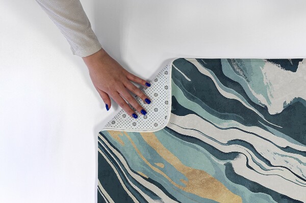 Petit tapis Motif abstrait de marbre dans les tons de bleu