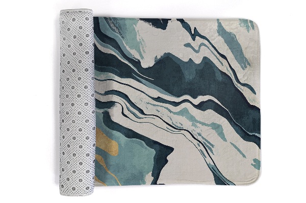 Petit tapis Motif abstrait de marbre dans les tons de bleu