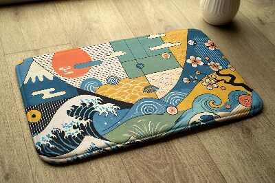 Petit tapis Vagues art japonais