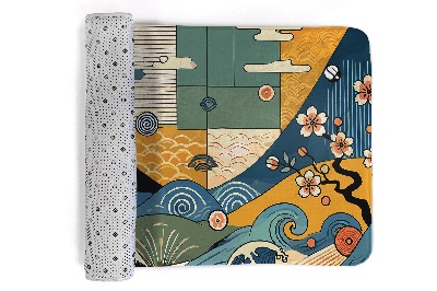 Petit tapis Vagues art japonais