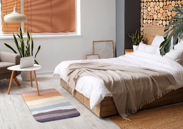 Petit tapis Motif safari avec zèbre, éléphant et girafe.