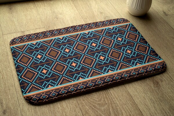 Petit tapis Motif géométrique avec losanges et croix