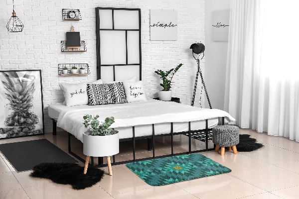 Petit tapis Damier noir et blanc.
