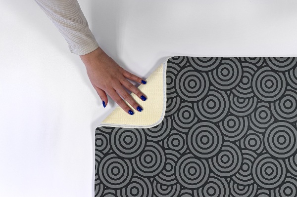 Petit tapis Cercles concentriques dans les tons gris