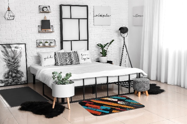 Petit tapis Motif géométrique de style aztèque.