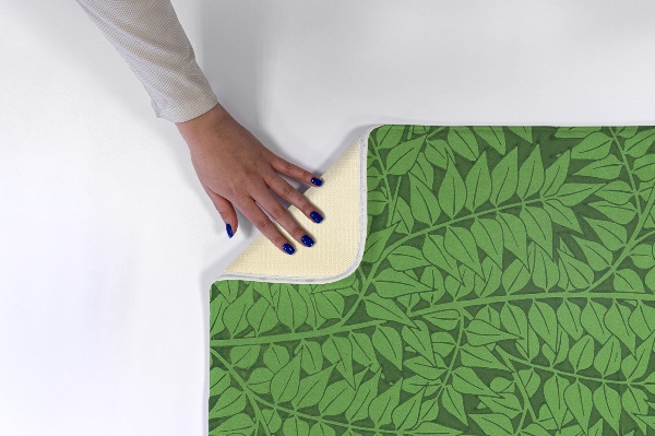 Petit tapis Feuilles sur fond vert