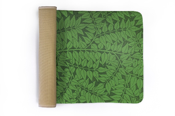 Petit tapis Feuilles sur fond vert