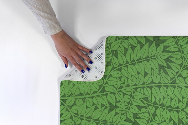 Petit tapis Feuilles sur fond vert