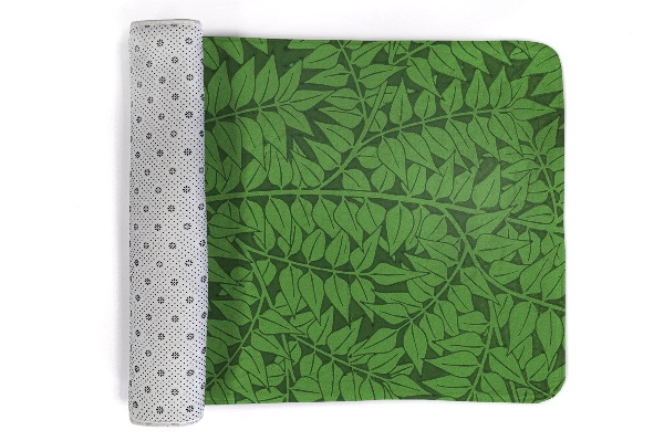 Petit tapis Feuilles sur fond vert
