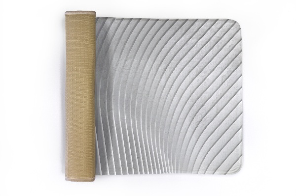 Petit tapis Lignes blanches ondulées