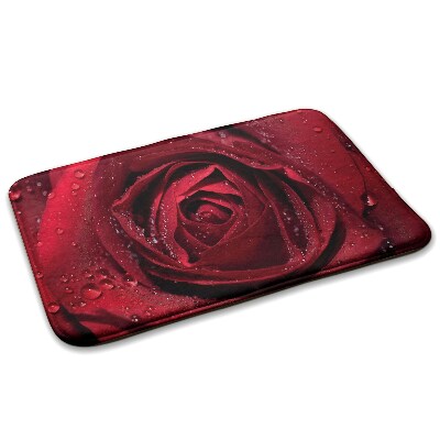 Petit tapis Rose rouge avec gouttes