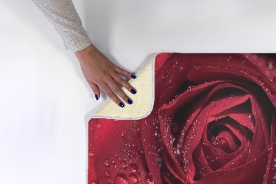 Petit tapis Rose rouge avec gouttes