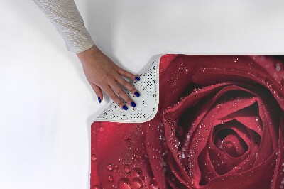 Petit tapis Rose rouge avec gouttes