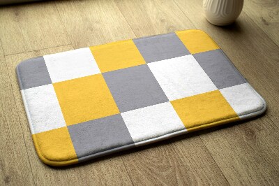 Petit tapis Carreaux jaune-gris et blanc