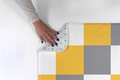 Petit tapis Carreaux jaune-gris et blanc