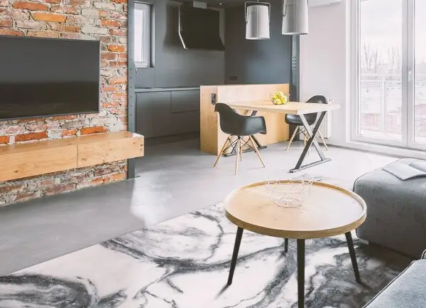 Tapis en vinyle Marbre noir et blanc