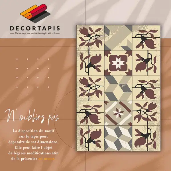 Tapis vinylique Tuiles magnolia