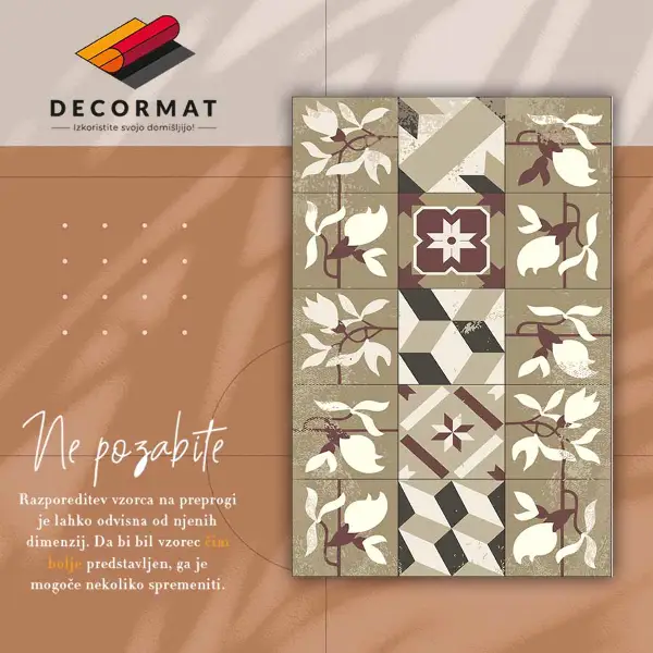 Tapis vinylique Tuiles magnolia