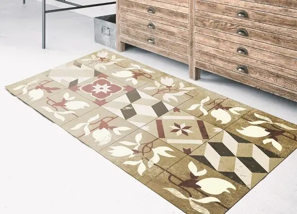 Tapis vinylique Tuiles magnolia