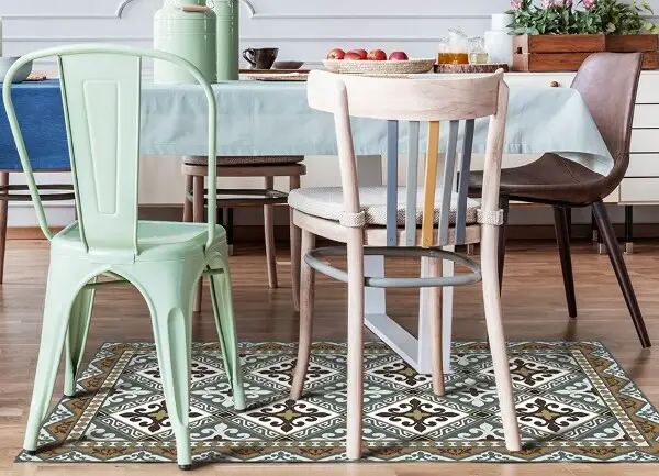 Tapis en vinyle Fleurs géométriques