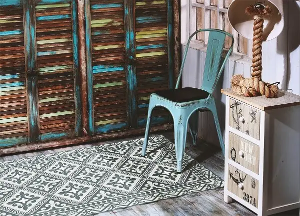 Tapis vinyle Modèle géométrique de fleurs