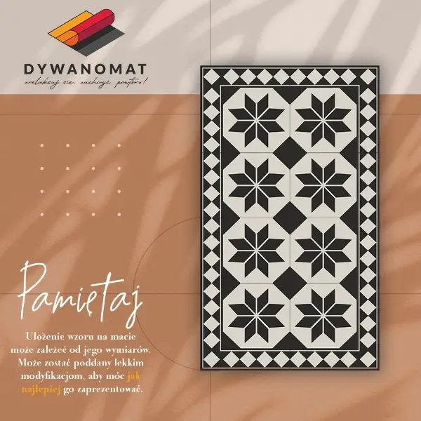 Tapis en vinyl Étoiles noires et blanches