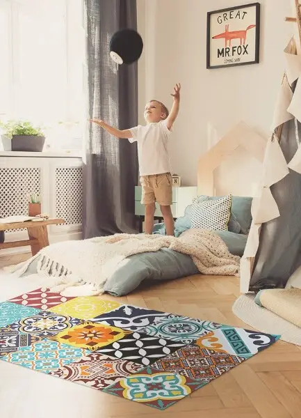 Tapis vinyle Mélange de motifs colorés