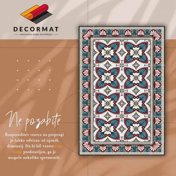 Tapis vinylique Stylo de paon de style