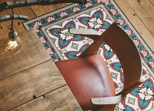 Tapis vinylique Stylo de paon de style