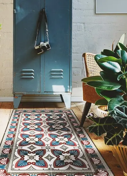 Tapis vinylique Stylo de paon de style