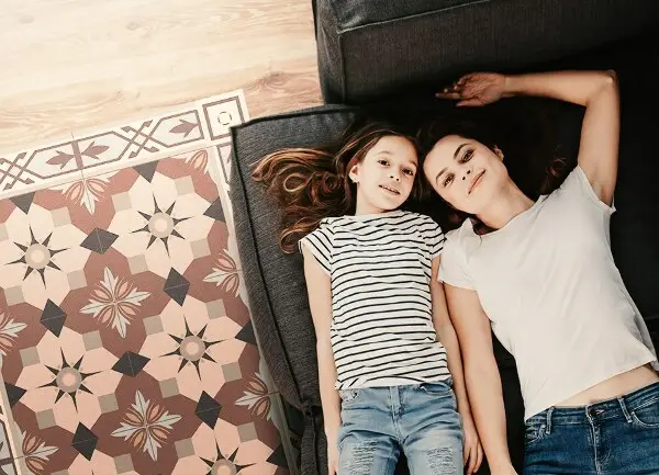 Tapis vinyl Tuiles géométriques