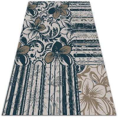 Tapis vinyle Fleurs et lignes