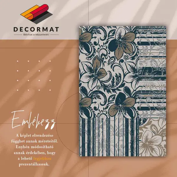 Tapis vinyle Fleurs et lignes