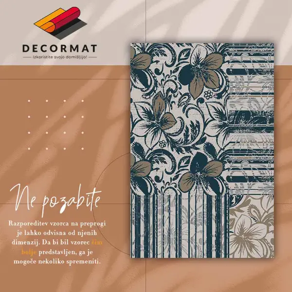 Tapis vinyle Fleurs et lignes